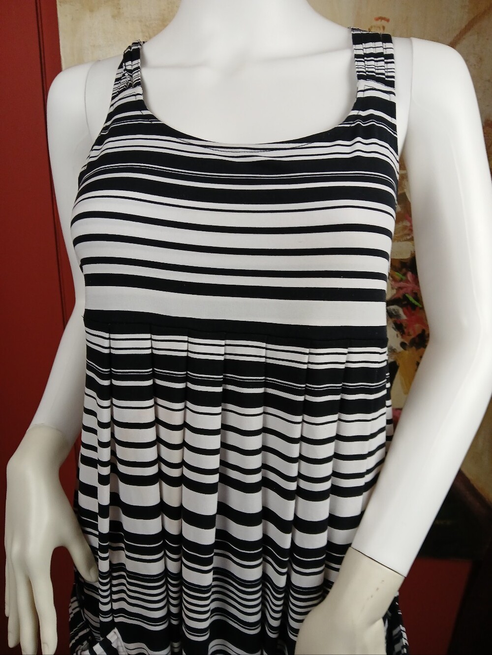 Black & White Striped Sleeveless Women’s Tank Top